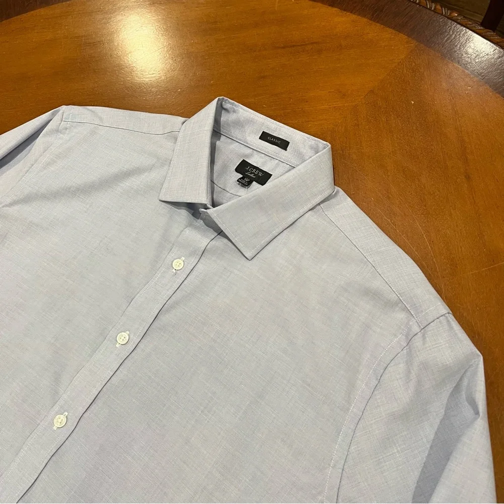 NEW J.Crew Men's Ludlow Stretch Cotton Dress Shirt Fairweather Blue 17.5/36‎